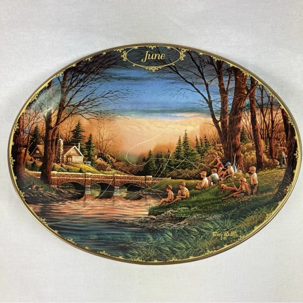 The Bradford Exchange JUNE Spring Fishing Seasons to Remember Wall Plate 1999